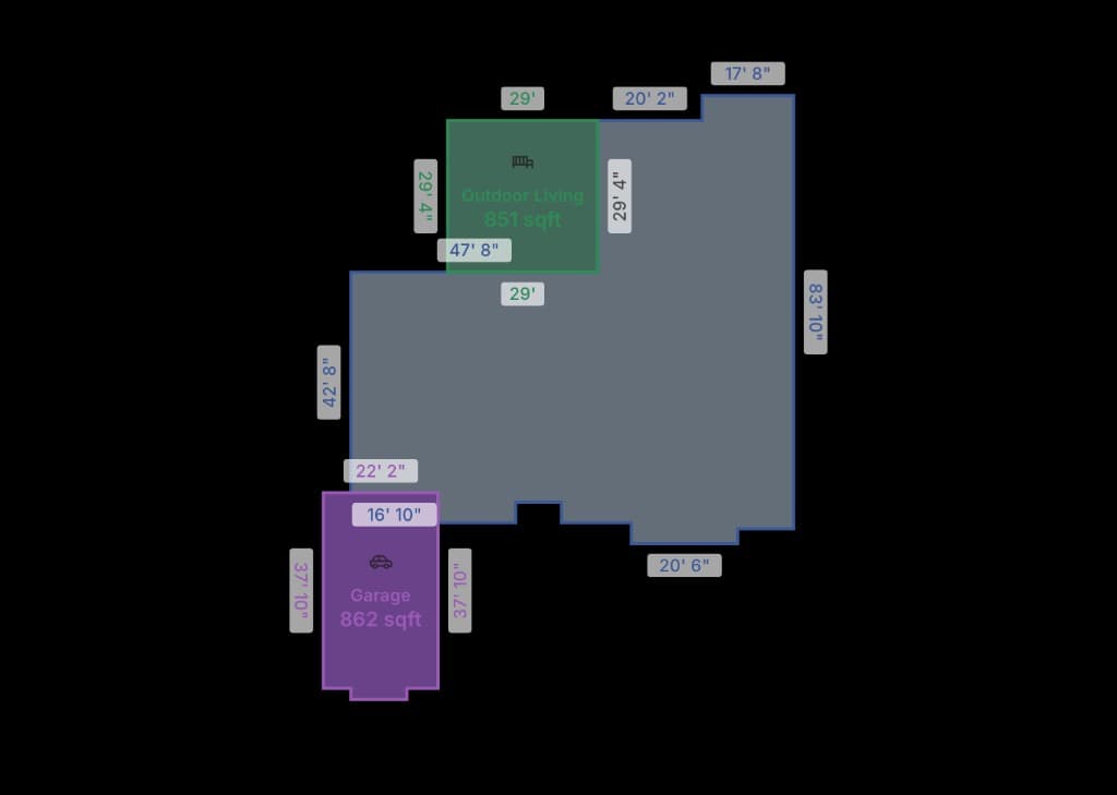 Earthy house plan shape and structure footprint diagram